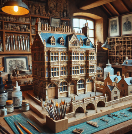 Model builder in Truro working on a detailed scale model
