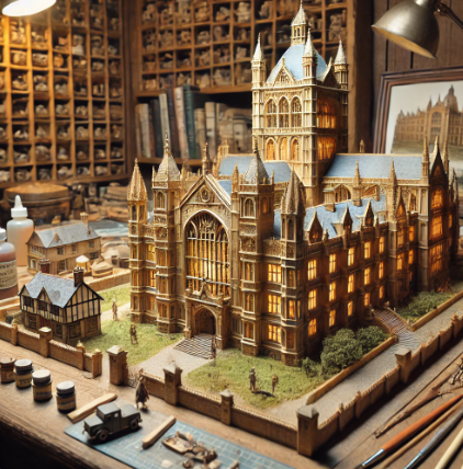Model builder in Winchester working on a detailed scale model