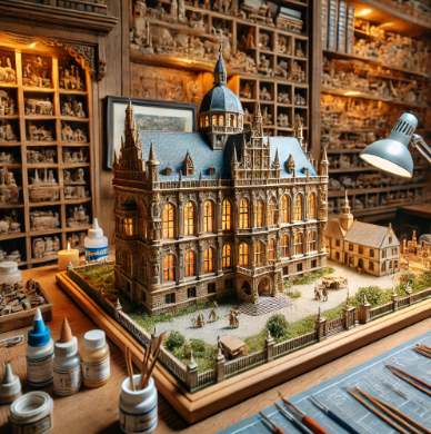 Model builder in York working on a detailed scale model