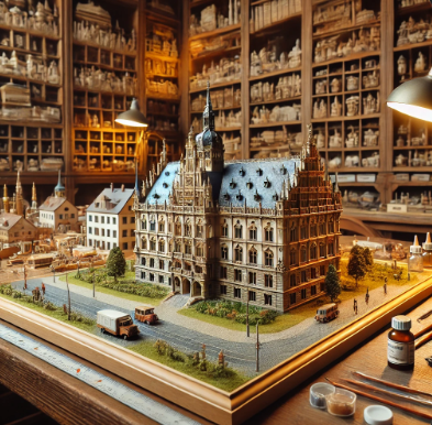 Model builder in Ingolstadt working on a detailed scale model