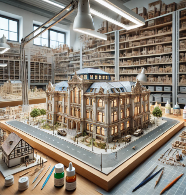 Detailed architectural model created by Ari Model in Reutlingen.