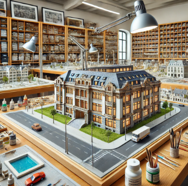 Detailed architectural model created by Ari Model in Siegen.