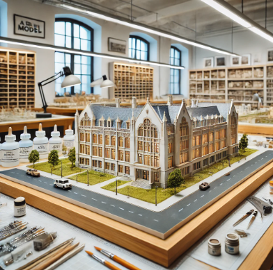 Detailed architectural model built by Ari Model in Gera.