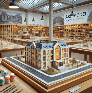 Detailed architectural model created by Ari Model in Marl.