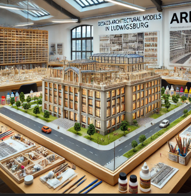 Detailed architectural model created by Ari Model in Ludwigsburg.
