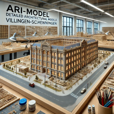 Detailed architectural model created by Ari Model in Villingen-Schwenningen.