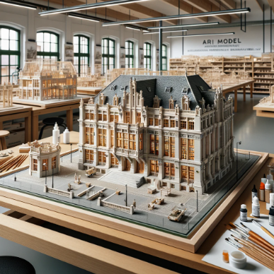 Detailed architectural model by Ari Model in Dessau-Rosslau.