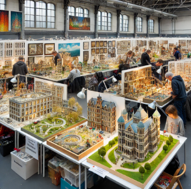 Brighton and Hove Model Building Fair showcasing detailed and artistic models.