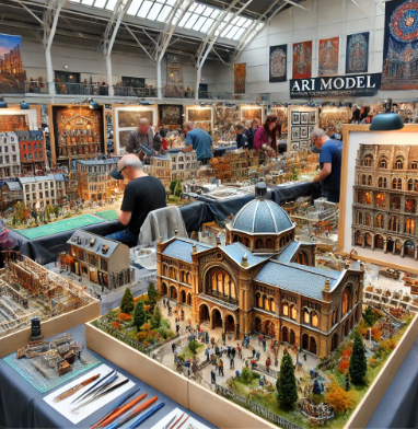 Ari Model's intricate designs at the Nottingham Model Building Fair.
