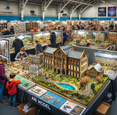 Plymouth Model Building Fair showcasing detailed models by Ari Model.