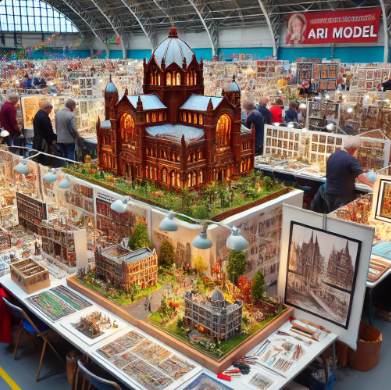  Display of intricate models by Ari Model at the Preston Model Building Fair.