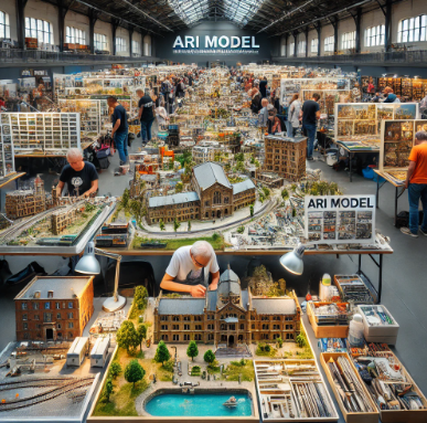 Detailed models showcased at the Remscheid Model Building Fair by Ari Model.