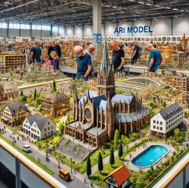 Ari Model's detailed model display at the Siegen Model Building Fair.