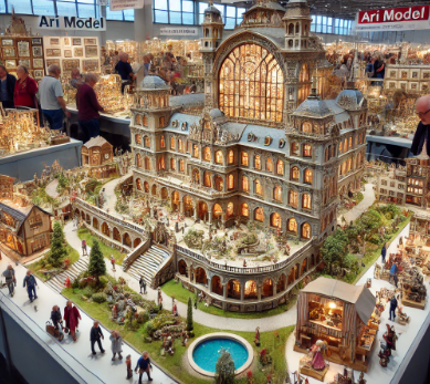 Ari Model's intricate model showcased at the Salzgitter Model Building Fair.