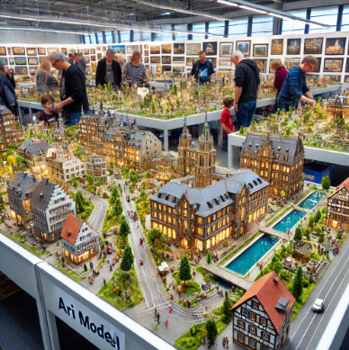 Detailed model exhibits by Ari Model at the Tübingen Model Building Fair.