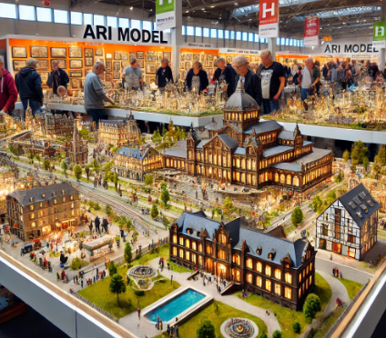 Ari Model's detailed creations displayed at the Worms Model Building Fair.
