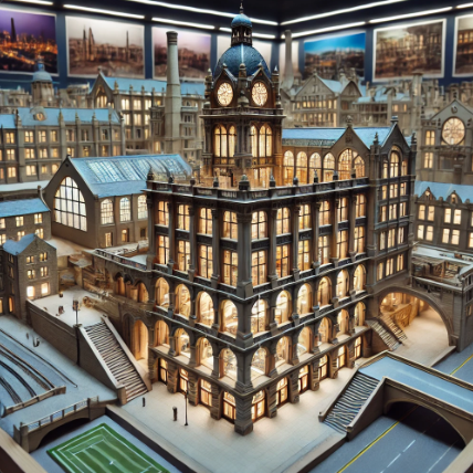 A detailed architectural model crafted by Ari Model, showcasing precision and creativity in Bradford.