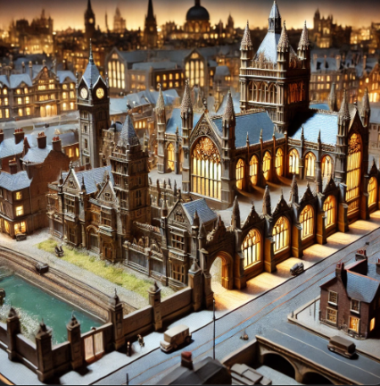 A detailed architectural model created by Ari Model, showcasing precision and creativity in Ely.