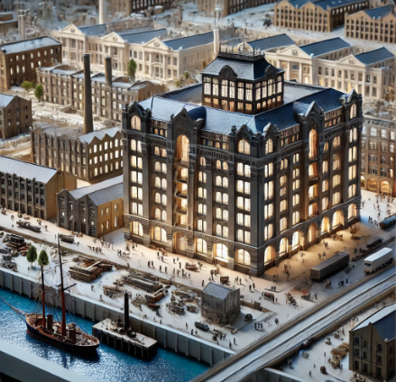 A detailed architectural model created by Ari Model, showcasing precision and creativity in Kingston Upon Hull.
