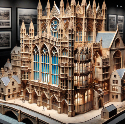 A detailed architectural model created by Ari Model, showcasing precision and creativity in Lincoln.