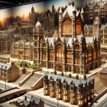 A detailed architectural model created by Ari Model in Nottingham, showcasing the craftsmanship and precision that define their work.