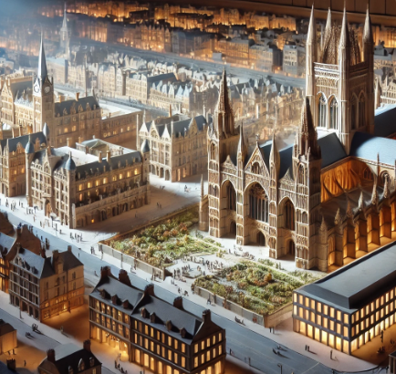 A detailed architectural model created by Ari Model in Peterborough, showcasing the craftsmanship and precision that define their work.