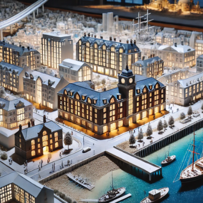 A meticulously crafted architectural model by Ari Model in Portsmouth, showcasing precision and expert craftsmanship.