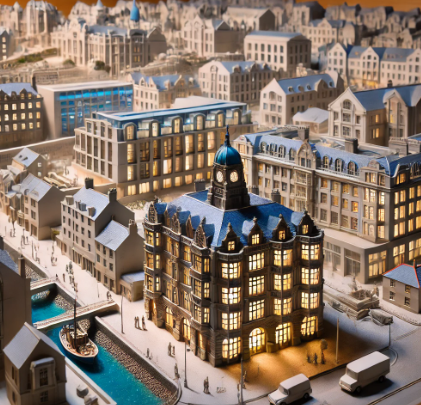 An architectural model of a project in Truro, expertly crafted by Ari Model, showcasing intricate details and high-quality materials.