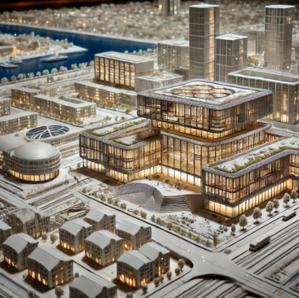A detailed architectural model of a Wolfsburg project crafted by Ari Model.