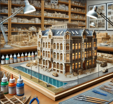 A highly detailed architectural model created by Ari Model for a project in Göttingen.