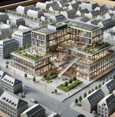 Detailed architectural model of a modern structure in Trier, meticulously crafted by Ari Model.