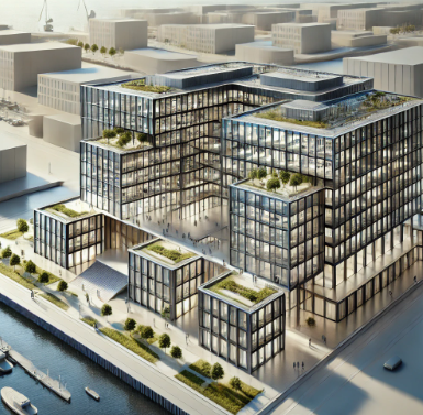 Detailed architectural model of a modern structure in Bremerhaven, crafted with precision by Ari Model.