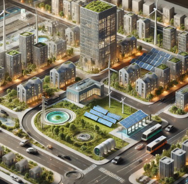 A detailed Smart City Energy Management Model crafted by Ari Model, showcasing sustainable urban energy solutions with precision and clarity. Ideal for presentations, education, and the planning of energy-efficient smart cities.