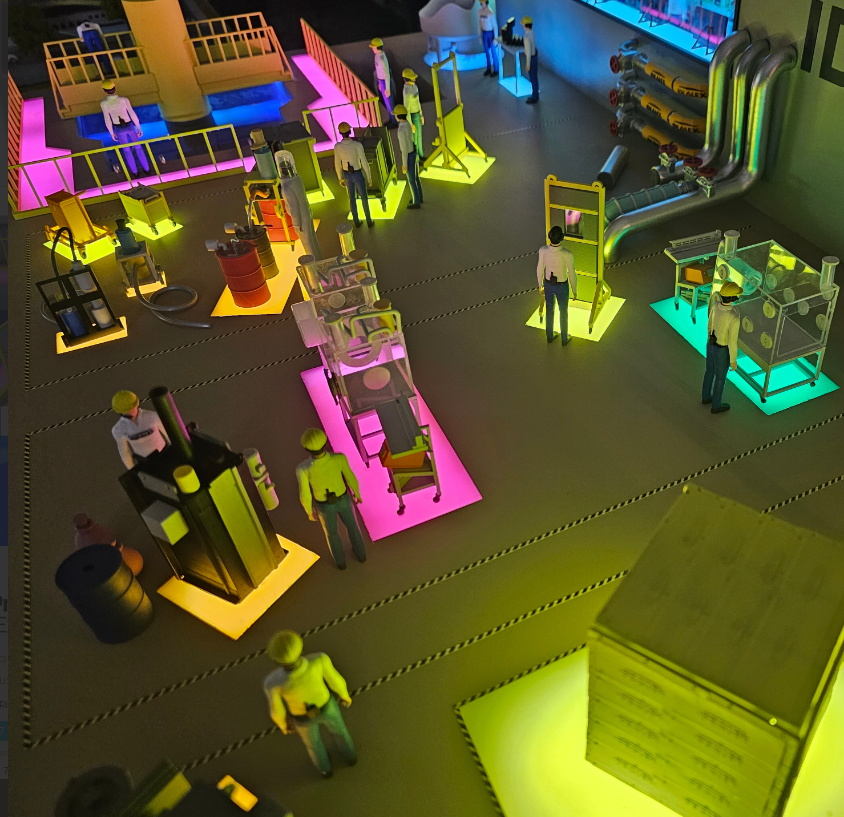 The Innovative Product Production from Plastic Waste Model by ARI Model demonstrates how modern technology can transform discarded plastic into valuable products. Featuring detailed representations of plastic sorting systems, recycling facilities, an