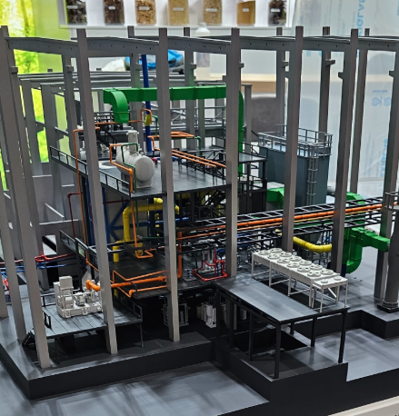 The Renewable Energy Technologies Model created by ARI Model is a high-tech architectural representation of the entire renewable energy infrastructure, including solar panels, wind farms, hydroelectric power stations, and biomass conversion centers. 