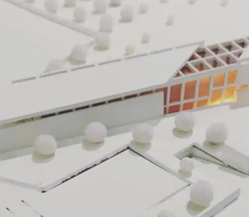 A high-fidelity interactive architectural model by ARI Model, showcasing an energy-efficient urban lighting system designed for sustainable cities. This detailed model features LED streetlights, motion-activated lighting, solar-powered lamps, and sma