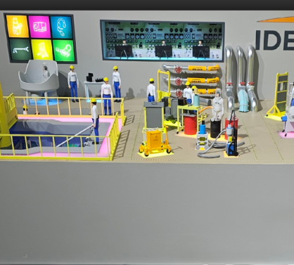 A high-precision industrial model designed by ARI Model, showcasing a complex prototype of an advanced mechanical system. The model illustrates the critical role of physical prototypes in product testing, engineering simulations, and industrial resea