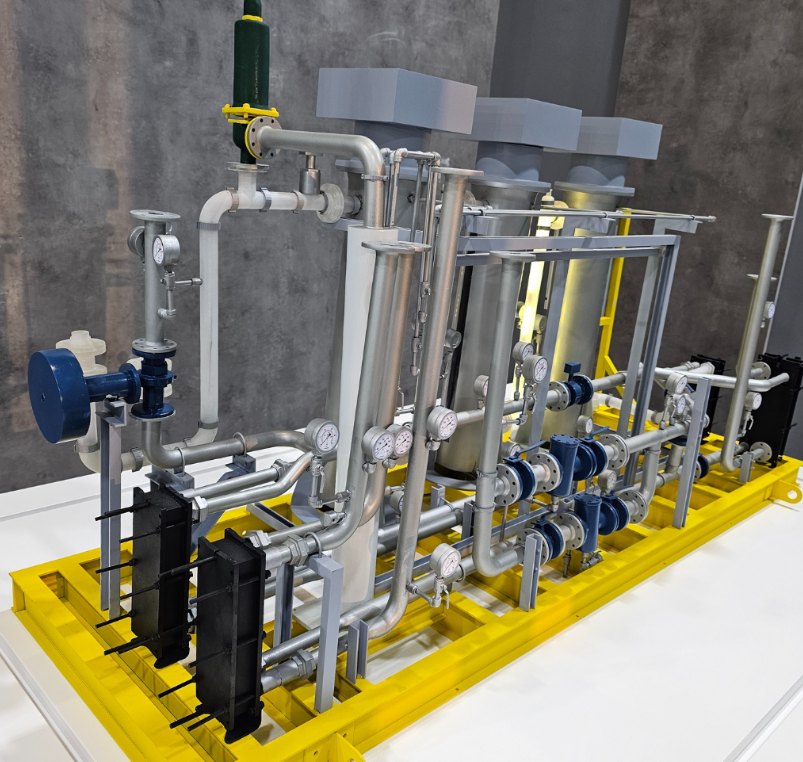 A detailed Electric Distribution Substation Model engineered by ARI Model, featuring transformers, switchgear, high-voltage lines, control rooms, and power distribution units. This realistic-scale model enables energy professionals and engineers to a