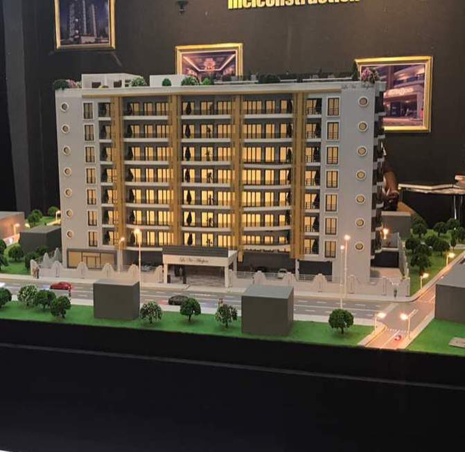 A highly detailed architectural scale model produced by ARI Model for Immo Messe Schweiz. The model includes high-definition textures, precise structural details, optional animation and lighting systems, and realistic-looking landscaping. Built to dr