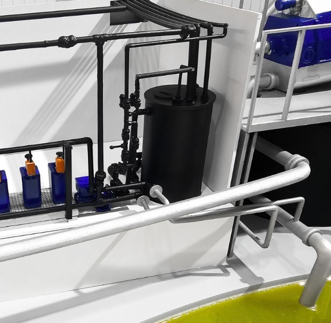 Tailor-made illuminated and animated models from ARI Model for Matexpo, including construction equipment, sustainable building systems, infrastructure developments, and renewable energy plants. Enhanced with lighting effects, animated functions, and 