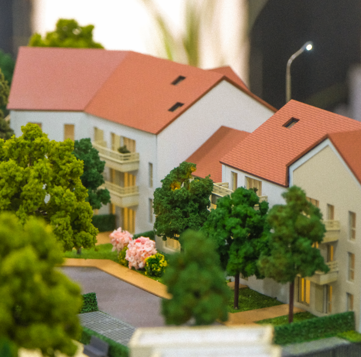 ARI Model’s illuminated and animated scale models for Heimtextil, featuring textile production hubs, visionary showroom concepts, eco-friendly material centers, retail display solutions, and modern interior spaces. Created with fine detailing, dynami