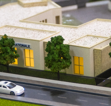 Specially crafted physical scale models by ARI Model for Light + Building, showcasing smart building infrastructures, eco-friendly lighting systems, energy-efficient city designs, advanced urban planning concepts, and sophisticated architecture proje