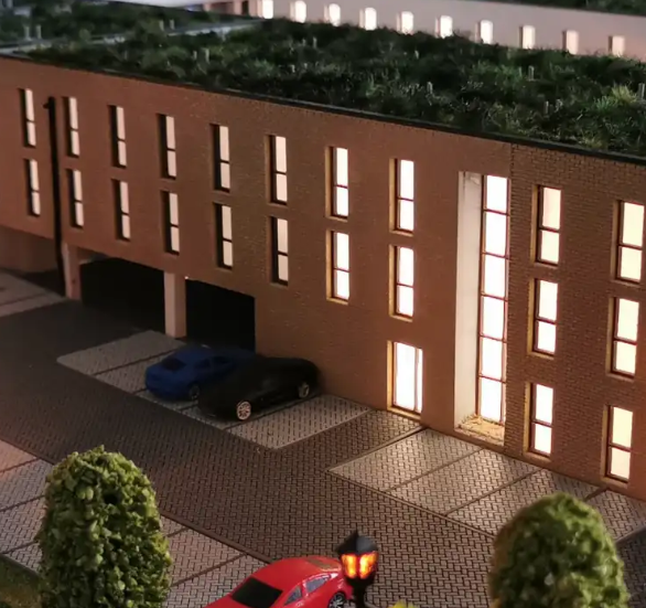 Compact illuminated and animated model by ARI Model for Living & Home, highlighting interior flows, lighting moods, and motion-enabled functions.