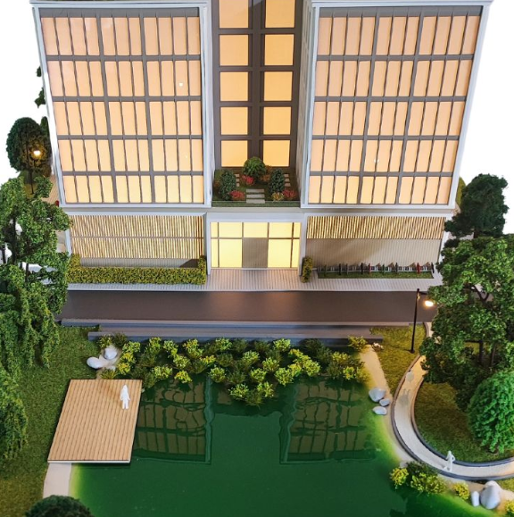 Detailed physical scale model developed by ARI Model for Smart Interior, featuring intelligent interior ideas, furniture arrangements, and cutting-edge living concepts. Through illumination, animation, and interactivity, such models captivate audienc