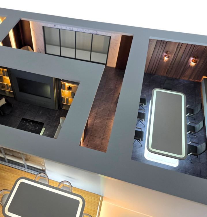 A custom illuminated and animated scale model by ARI Model for Ferien Messe Vienna, displaying detailed craftsmanship and advanced lighting technology. Perfect for showcasing tourism destinations, resorts, hotels, and travel infrastructure at Austria