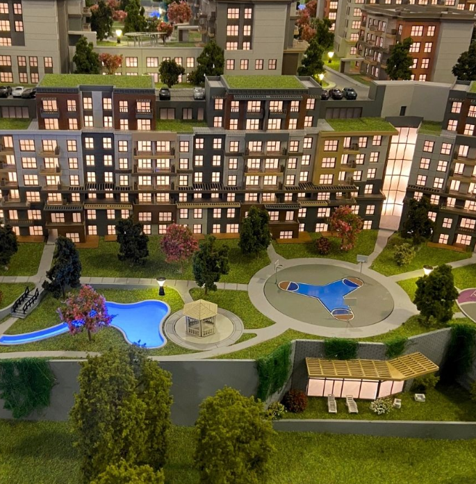 A detailed illuminated and animated architectural scale model built by ARI Model for Travel Expo, showcasing design precision, realistic lighting, and motion integration. This model enhances audience engagement and brings tourism and travel projects 