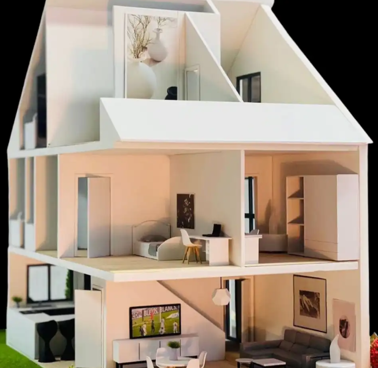 Highly detailed physical scale model by ARI Model for Reisebörse, featuring realistic finishes, precise architecture, and integrated lighting systems that attract attention and elevate your booth’s visual identity.