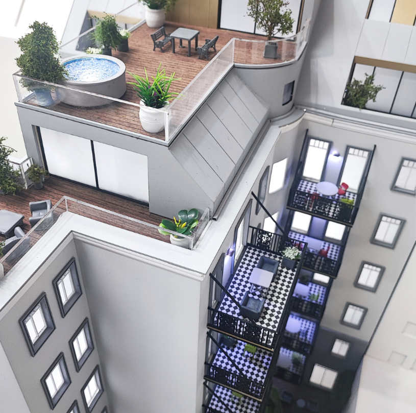 Custom illuminated and animated architectural scale model by ARI Model designed for Travel Expo Europe, presenting detailed travel infrastructure concepts, resort developments, and tourism projects. Featuring advanced lighting effects, moving compone
