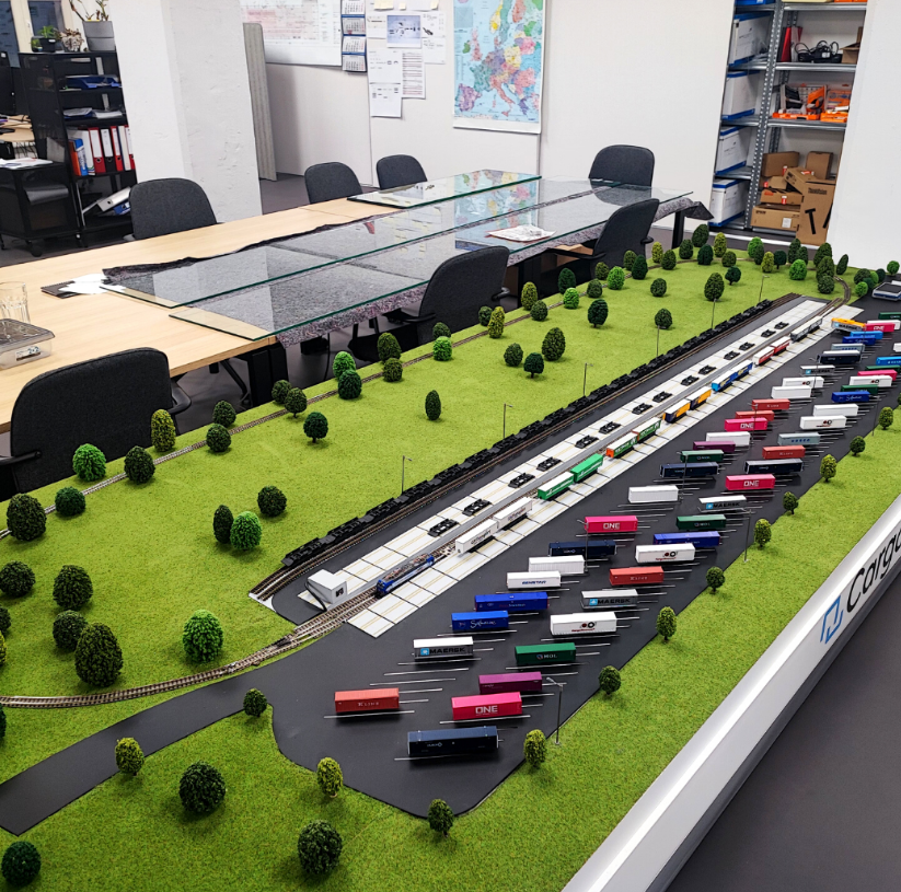 A custom-built exhibition model crafted by ARI Model for Vakbeurs Transport & Logistics, merging light, animation, and architectural accuracy to depict complex logistics and transport systems in an engaging, visually stunning format. Every creati