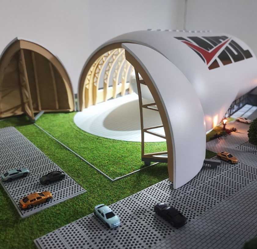 A custom-built architectural model designed by ARI Model for the Logistics & Distribution exhibition. Blending light, motion, and engineering precision, these models allow visitors to understand logistics and distribution systems in an engaging a